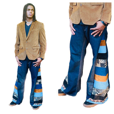 Boho Unisex Patchwork Wide-Leg Denim Jeans