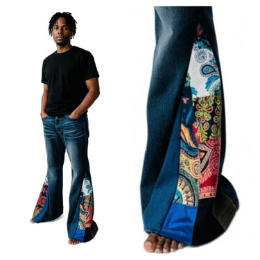 Retro Patchwork Flare Jeans